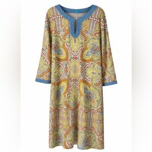 J. McLaughlin Whimsical Paisley Nylon Midi Dress